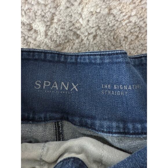 Spanx Size 30 The Signature Straight Denim Jeans Cotton Blend Pants Blue - Picture 8 of 11